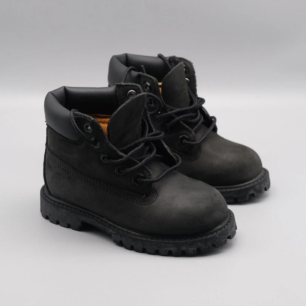 Timberland 6-Inch Boot Kids Toddler Size 7.5 Black‎ Waterproof Nubuck